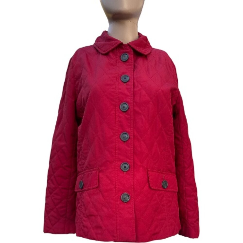 Talbots Quilted Button Up Jacket Red Size SP